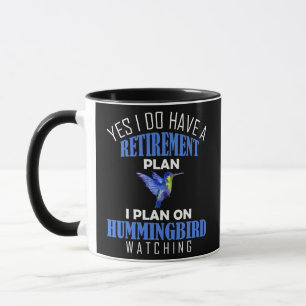 Rentenplan Kolibri-Beobachtung Tier Vogel Tasse
