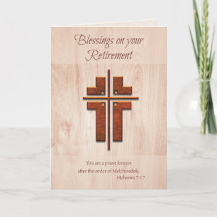 Rentensegler Priest, Kreuz auf Holz Karte