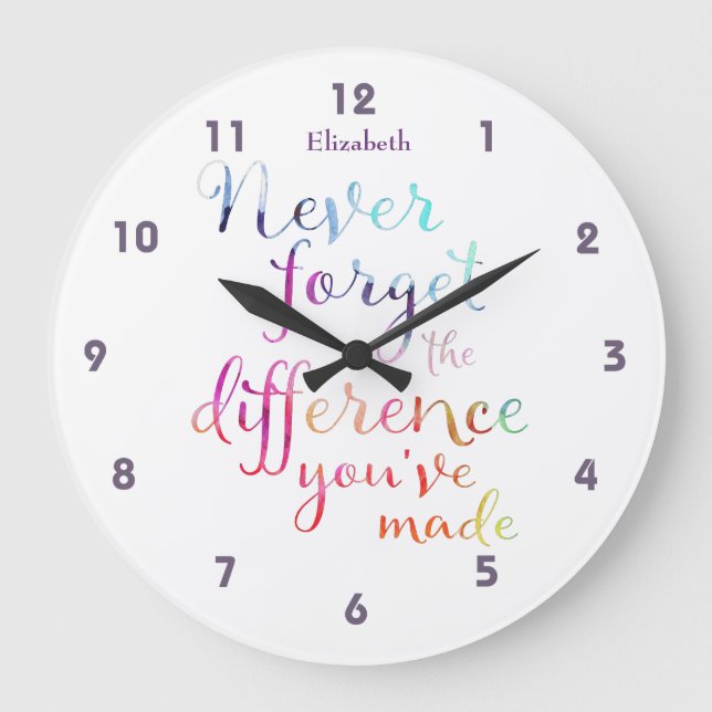 Rentenversicherung vergessen Sie nie den Unterschi Große Wanduhr (Vorderseite)