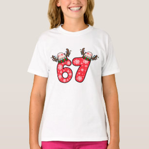 Rentier 6 7 Weihnachtsmann Hut Weihnachten  T-Shirt