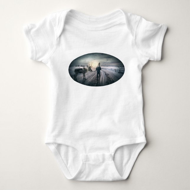 Rentier and Boy Fairytale Baby Strampler (Vorderseite)