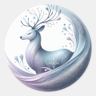 Rentier-Aufkleber Runder Aufkleber