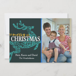 Rentier Background Weihnachtsfotokarte Feiertagskarte