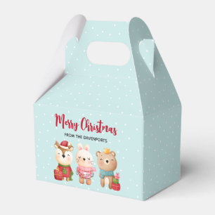 Rentier, Bären & Kaninchen Frohe Weihnachten Geschenkschachtel