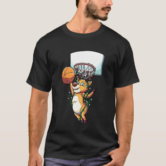 Rentier Basketball Feiertags Weihnachten Sport Fan T-Shirt