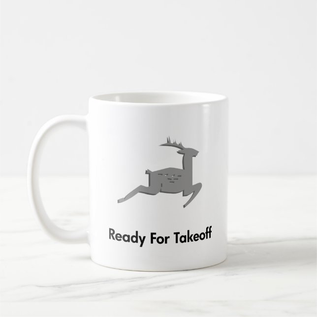 Rentier bereit für den Start Tasse (Links)