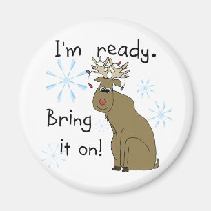 Rentier Bereit für Weihnachtsgeschenke und Geschen Magnet