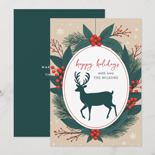 Rentier Botanisch Moderne Weihnachten (Vorne/Hinten)