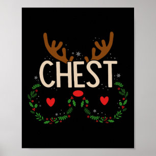 Rentier Brust Nuts Matching Kastanien Weihnachten  Poster