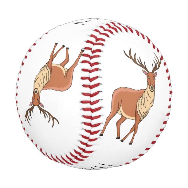 Rentier-Cartoon-Abbildung Baseball (Schrägansicht)