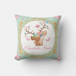 Rentier Cartoon Personalisiert Polka dot Kissen