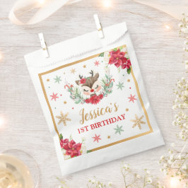 Rentier Christmas 1. Geburtstag Roter Winter Hirsc Geschenktütchen