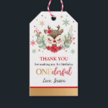 Rentier Christmas 1. Geburtstag Winter Hirsche Gef Geschenkanhänger<br><div class="desc">Rentierweihnachtsfest 1. Geburtstag Winter Hirsch Gabe Tags</div>