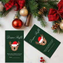 Rentier Christmas Baby Duwer Winzer Raffle Card