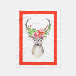 Rentier Christmas Fleece Blanket