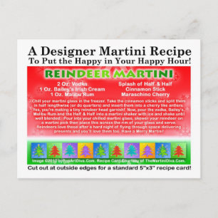 Rentier Christmas Martini Rezept Postkarte