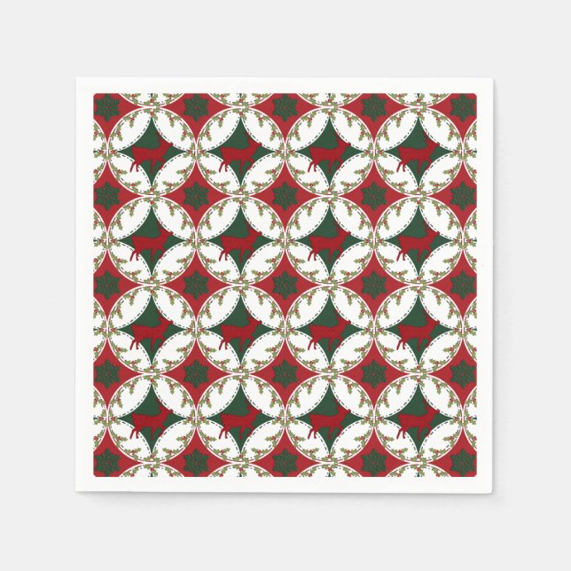 Rentier Circles-2-PAPIERNAPKINS Serviette (Vorderseite)
