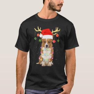 Rentier Corgi Hund Mit Weihnachtsmannhut Weihnacht T-Shirt