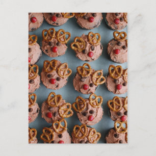 Rentier Cupcakes Postkarte