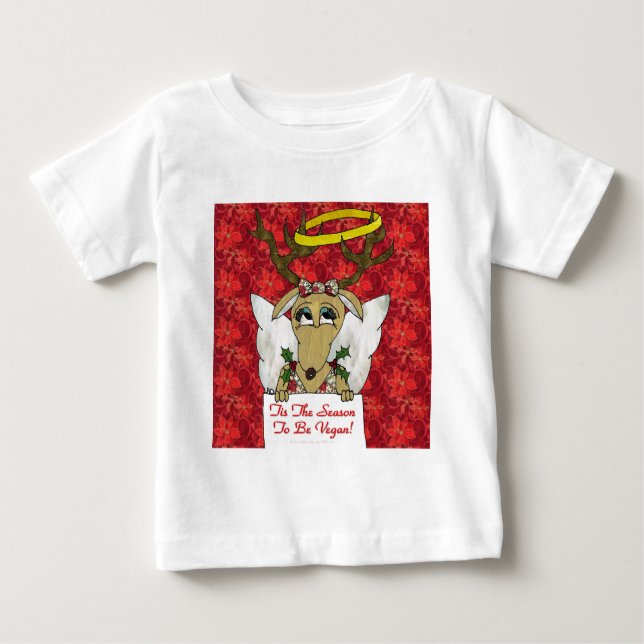 Rentier Dies ist die Jahreszeit, um Vegan Geschenk Baby T-shirt (Vorderseite)