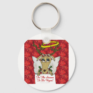 Rentier Dies ist die Jahreszeit, um Vegan Geschenk Schlüsselanhänger
