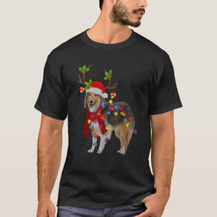 Rentier Dog Christmas Light Weihnachtsmannmütze Xm T-Shirt
