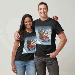 Rentier Driving Zuhause zu Weihnachten T-Shirt