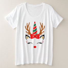 Rentier Einhorn, Weihnachten Große Größe T-Shirt