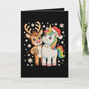 Rentier Einhorn Weihnachten Xmas Feiertage Karte