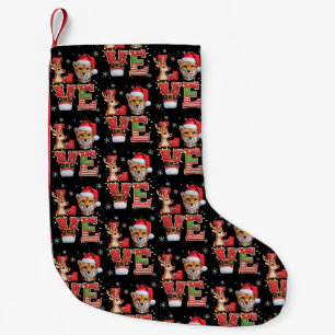 Rentier ELF Weihnachtsmann Hut Liebe Gepard Tier X Kleiner Weihnachtsstrumpf