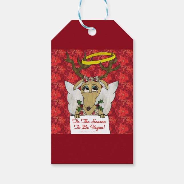 Rentier Engel ist die Jahreszeit Vegan zu sein Geschenkanhänger (Vorderseite)