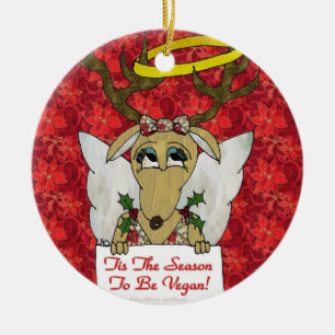 Rentier Es Ist Die Zeit Veganer Engel Zu Sein Anhä Keramik Ornament