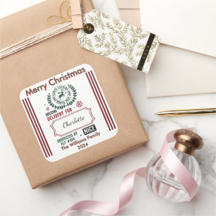 Rentier Express: Fröhliche Urlaubssaison Quadratischer Aufkleber