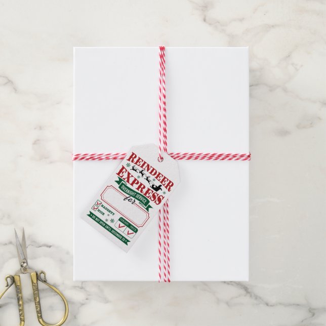 Rentier Express Sonderlieferung Geschenkanhänger (Mit Garn)