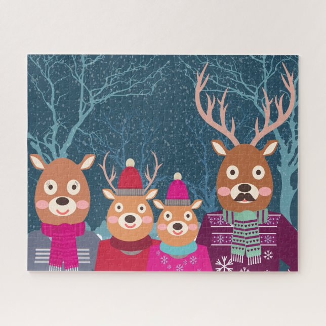 Rentier Family Winter Puzzle (Horizontal)