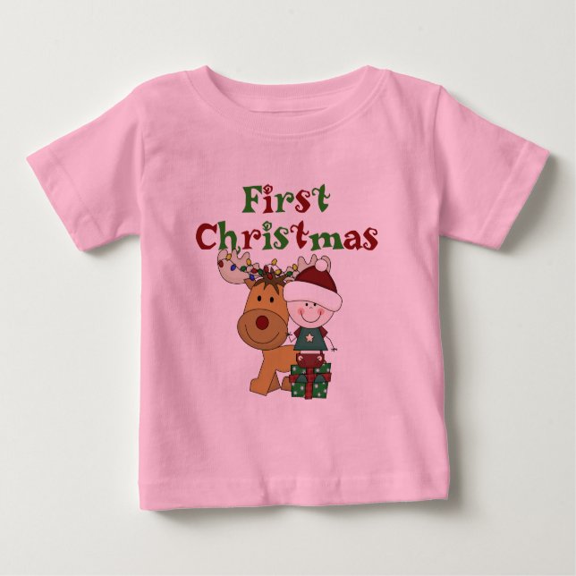 Rentier First Christmas T - Shirt und Geschenke (Vorderseite)