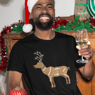 Rentier-Fleischstücke Lustiges Venison-Weihnacht T-Shirt