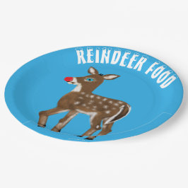 Rentier Food Blue-mit Augen Rentier Pappteller