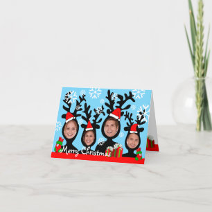Rentier Frohe Weihnachten Foto-Karte hinzufügen 1