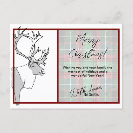 Rentier Frohe Weihnachten Kariert anpassbar