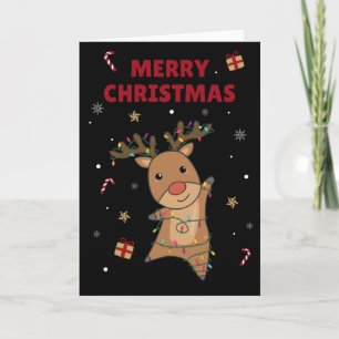 Rentier Frohe Weihnachts-Wintertiere Hirschkarte Karte