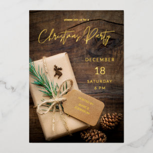 Rentier- & Geschenke-Weihnachtsfeier Folieneinladung