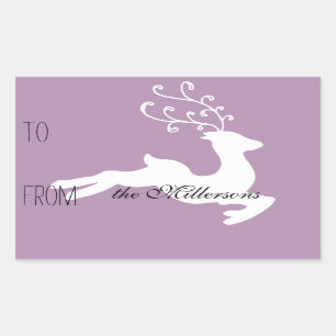 Rentier-Geschenkmarke Rechteckiger Aufkleber