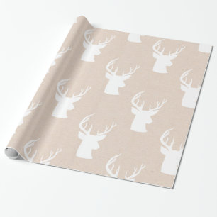 Rentier Geweih Kraftpapier Vintage Muster Geschenkpapier