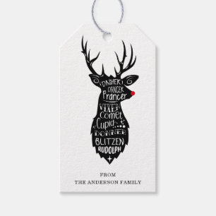Rentier Gift Tags Geschenkanhänger