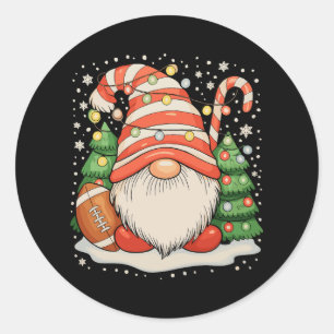 Rentier Gnom Fußball Ball Weihnachtsbeleuchtung We Runder Aufkleber