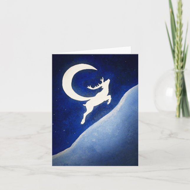 Rentier-Grußkarte Feiertagskarte (Vorderseite)