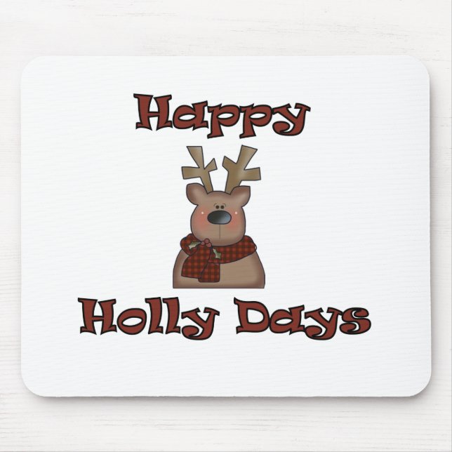 Rentier Holly Days Tshirts und Geschenke Mousepad (Vorne)