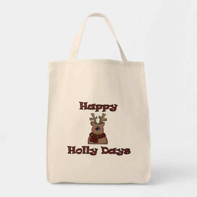 Rentier Holly Days Tshirts und Geschenke Tragetasche (Vorne)