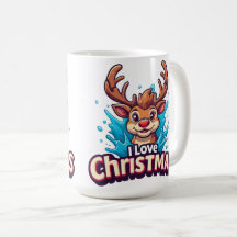 🎁Rentier Ich liebe Weihnachten Kaffeetasse Gesche